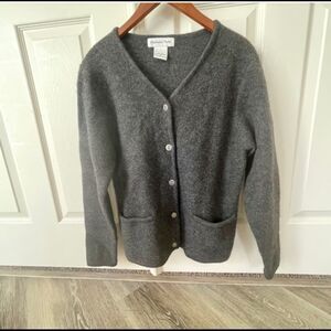 Stephanie Parks Grey wool button sweater